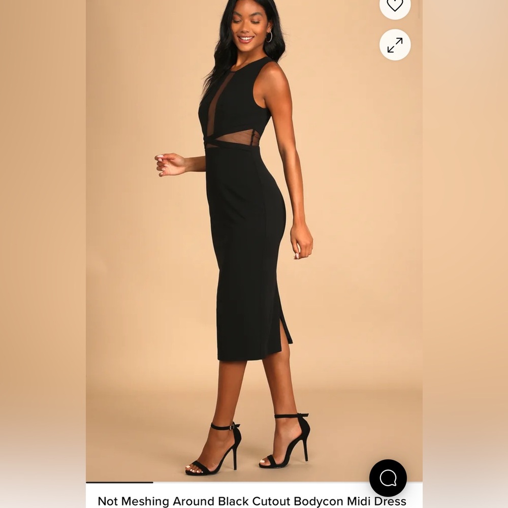 Not Meshing Around Black Cutout Bodycon Midi Dress